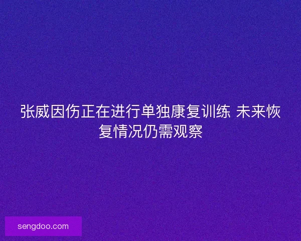 张威因伤正在进行单独康复训练 未来恢复情况仍需观察
