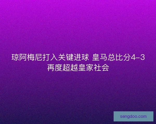 琼阿梅尼打入关键进球 皇马总比分4-3再度超越皇家社会